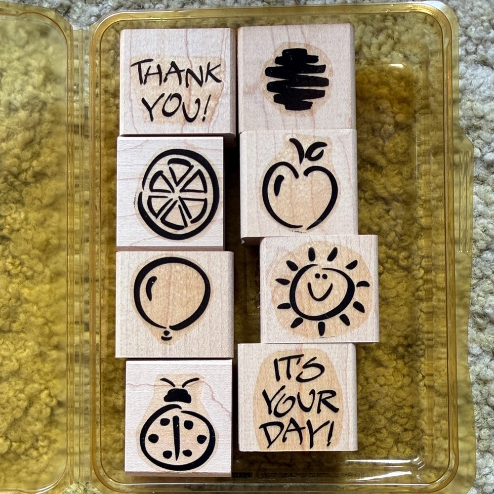 Stampin' Up! Wooden Stamp Set - Natural and Black
